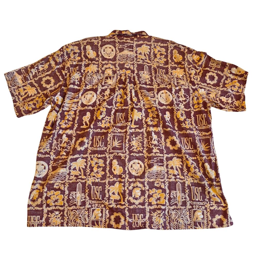 USC Trojans Hawaii Ke Nui‎ College Novelty Print Aloha Shirt XXL - Picture 2 of 6